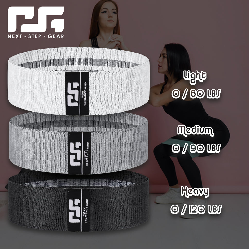 Resistance Bands Set for Women & Men – 3 Levels Booty Bands